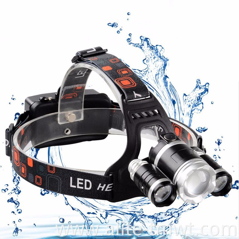 Hot Waterproof Adjustable Focus Head Lamp 1000lm T6 R2 LED Rechargeable Work Light Zoomable Flashlight Headlamp